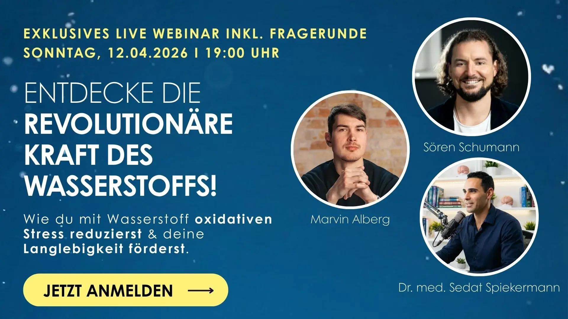 Wasserstoff – Der Schlüssel für ein langes Leben – Live Webinar am 12.04.2026