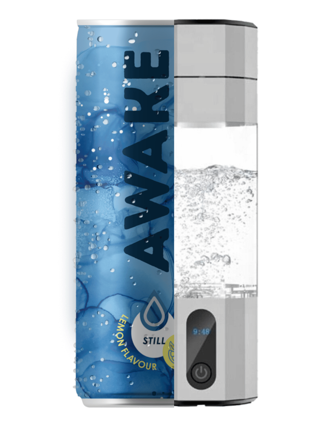 AWAKE Wasserstoffwasser im direkten Vergleich zu einem H₂-Booster-Generator