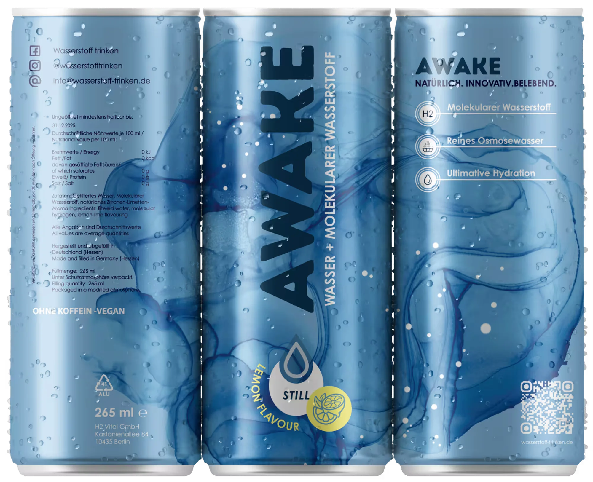 AWAKE – Drei Dosen Wasserstoffwasser