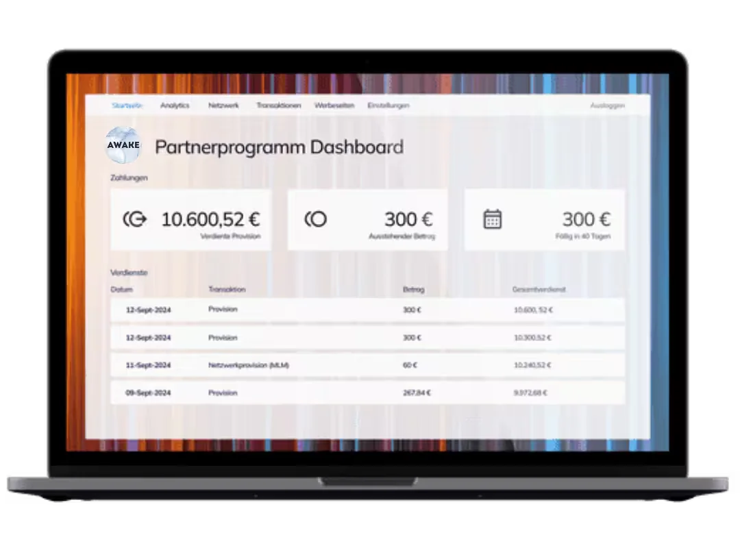AWAKE partner program dashboard